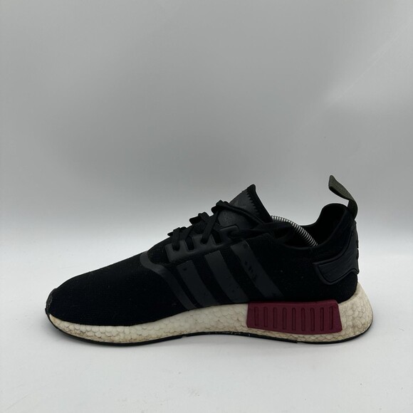 Men Size 11.5 Adidas Nmd R1 Core Black Collegiate Burgundy Athletic Shoe BB7791 - Picture 4 of 8